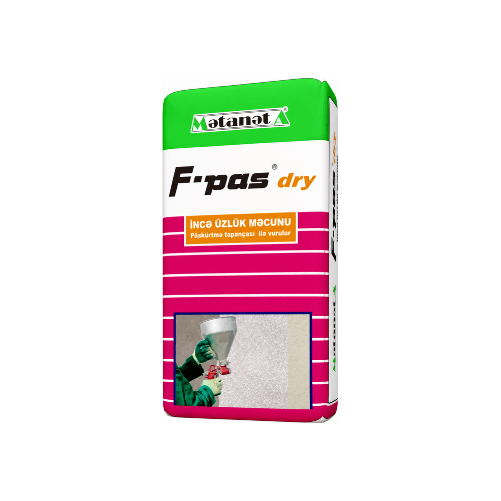 F-PAS Dry – püskürtmə tapançası ilə vurulan teksturalı fasad məcunu, 20 kq