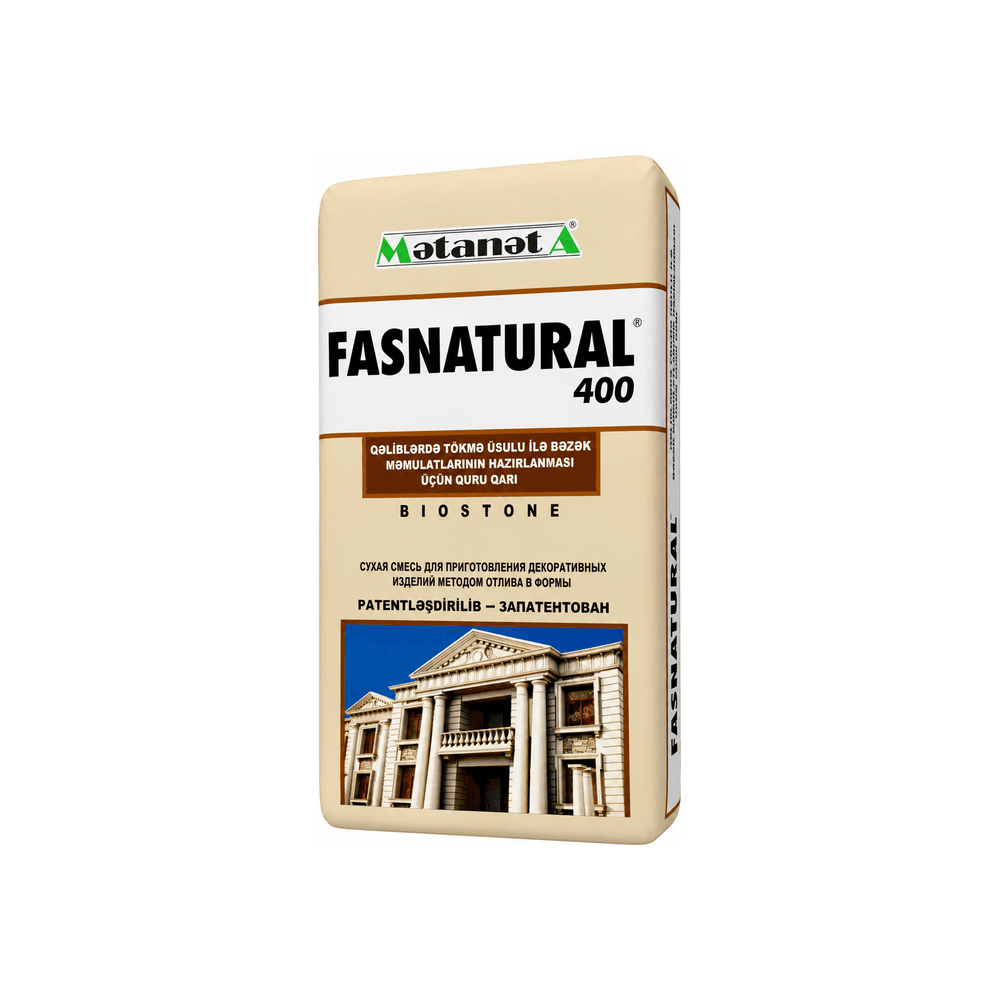 FASNATURAL 400 – qəliblərdə tökmə bəzək məmulatları üçün quru qarışıq, 25 kq