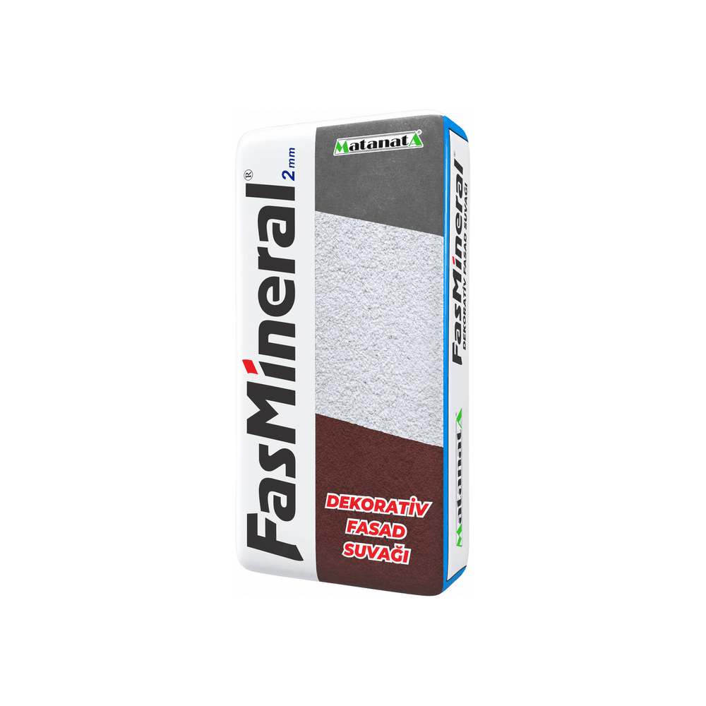FasMineral dekorativ fasad örtüyü, əhəngdaşı əsaslı, 2 və 3 mm, 25 kq