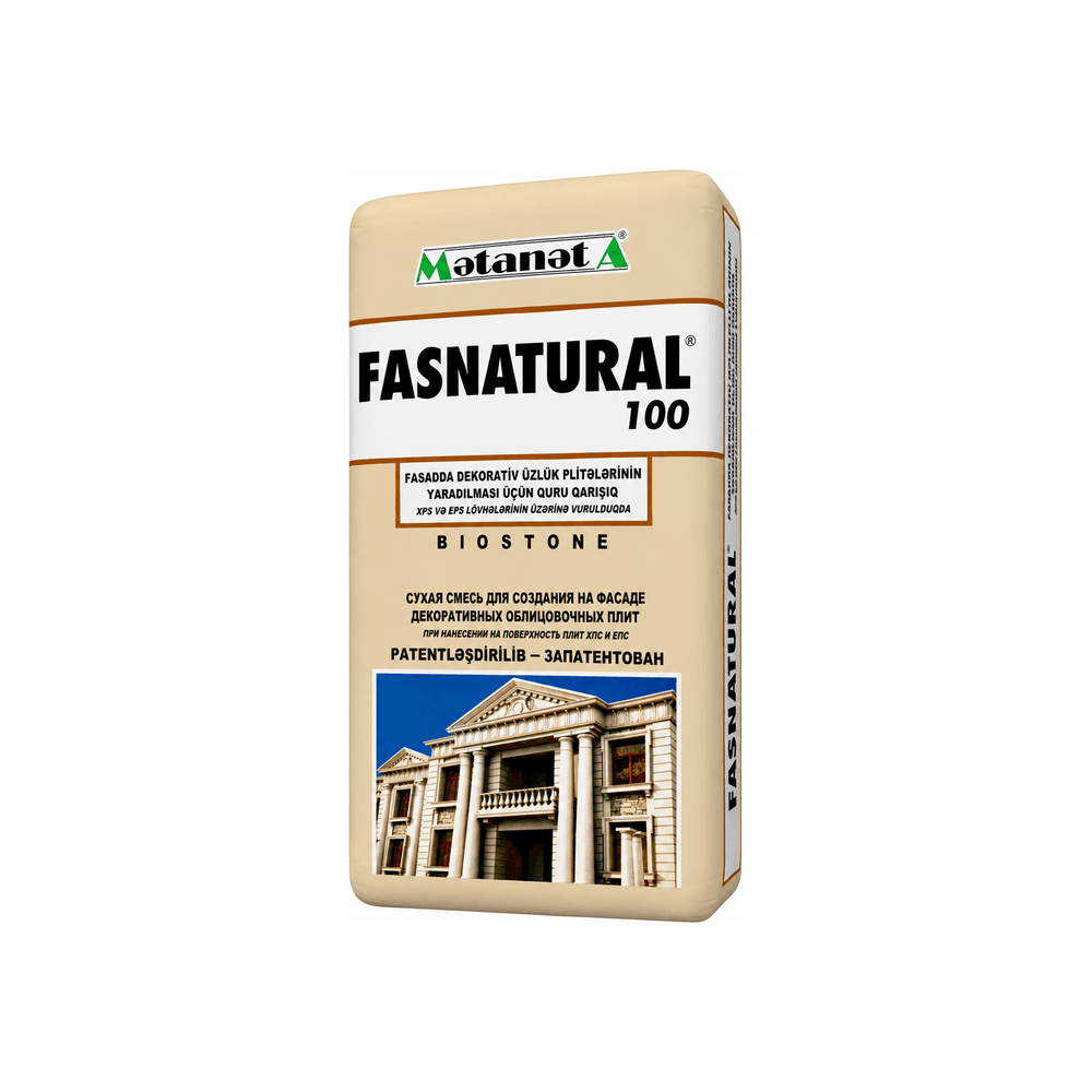 FASNATURAL 100 – XPS, EPS və daş yunu üzərinə fasad üzlük qarışığı, 25 kq
