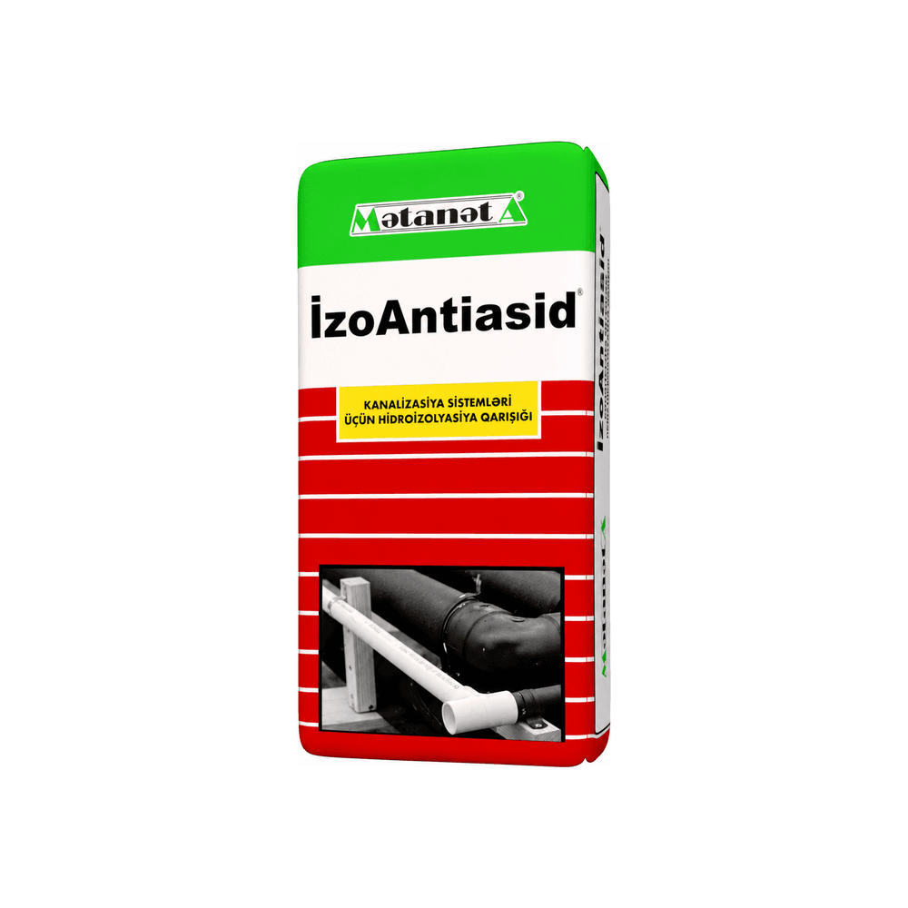 İzoAntiasid kanalizasiya sistemləri üçün hidroizolyasiya qarışığı, 25 kq