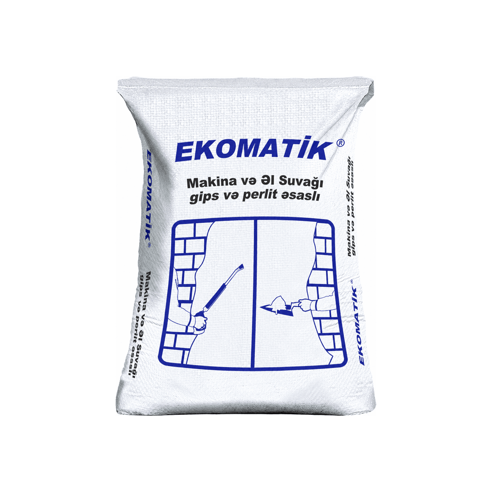 Ekomatik gips və perlit əsaslı makina və əl suvağı, 25 kq / 30 kq