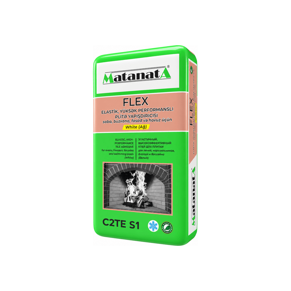 Matanat A Flex White elastik plitə yapışdırıcısı (ağ), 25 kq