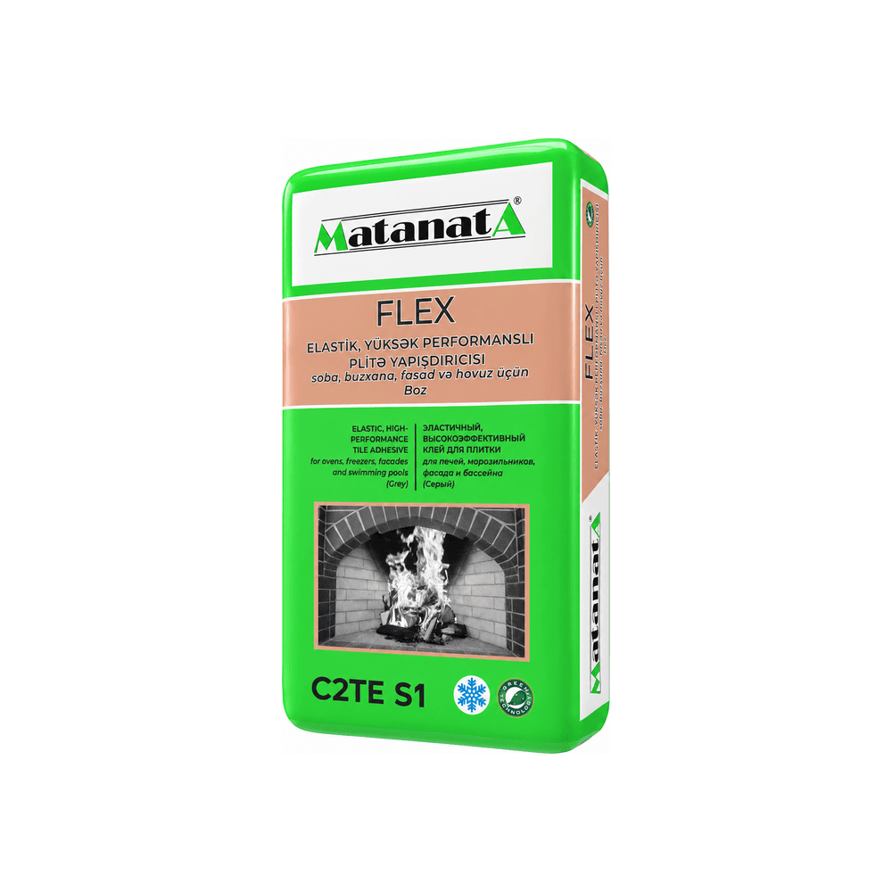 Matanat A Flex elastik plitə yapışdırıcısı (boz) soba və buzxanalar üçün
