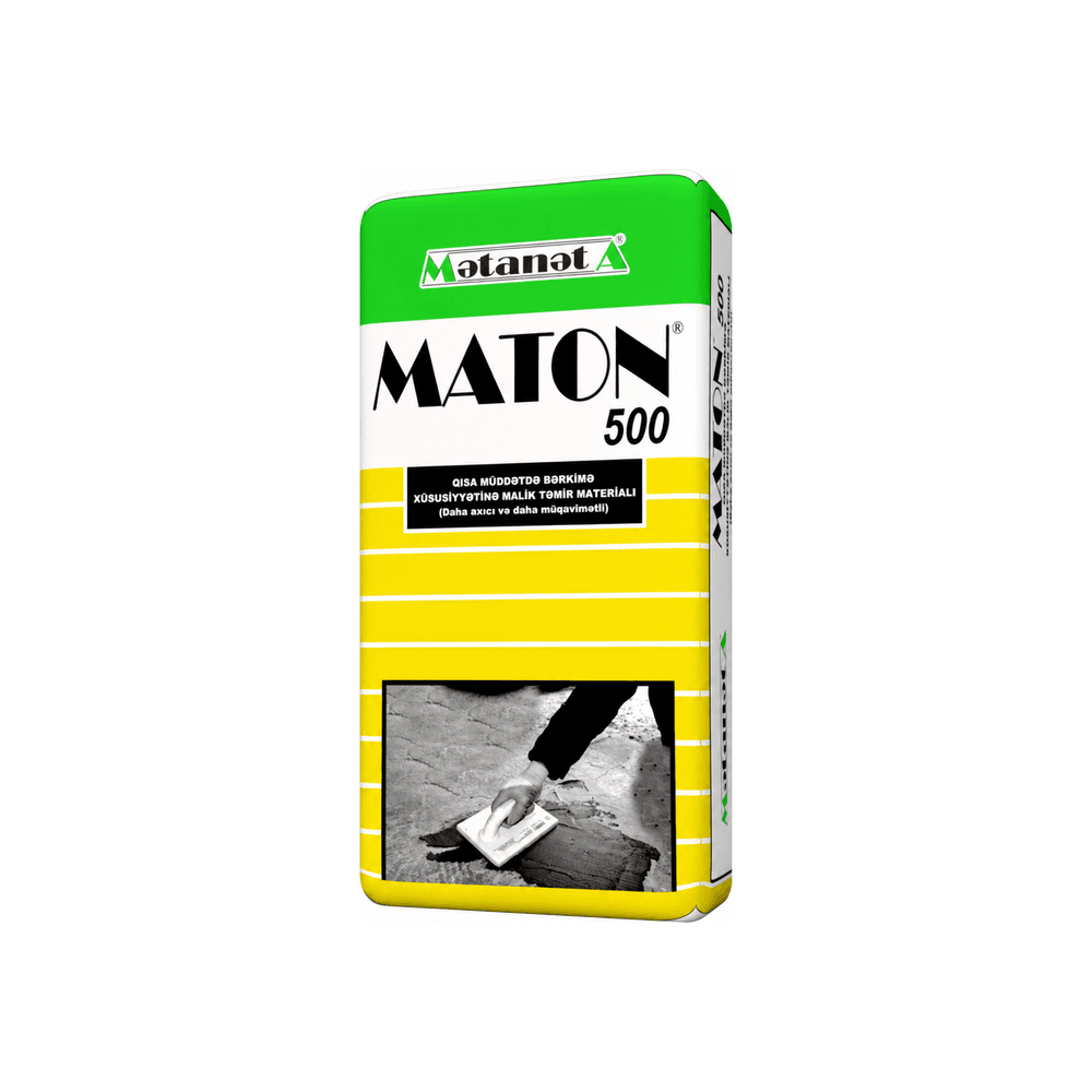 MATON 500 tez bərkiyən, yüksək müqavimətli axıcı təmir qarışığı, 25 kq