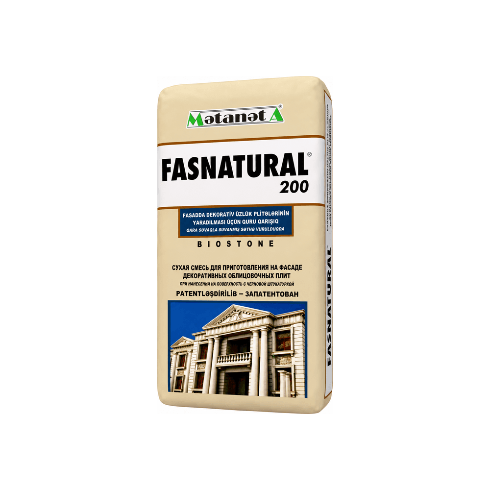 FASNATURAL 200 – qara suvaq üzərinə ağlay daşı effektli fasad qarışığı, 25 kq